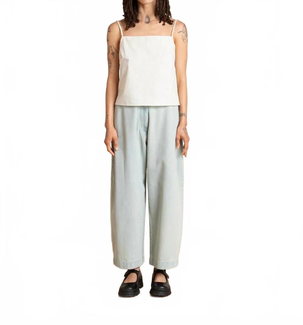 NEW ALI GOLDEN loose barrel pants in light denim
